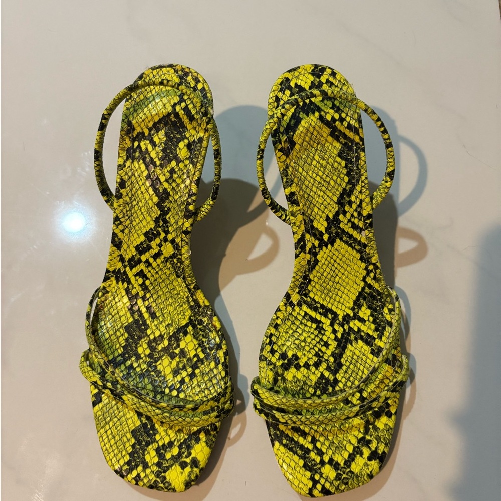 Yellow Snake Print Women's Sandals